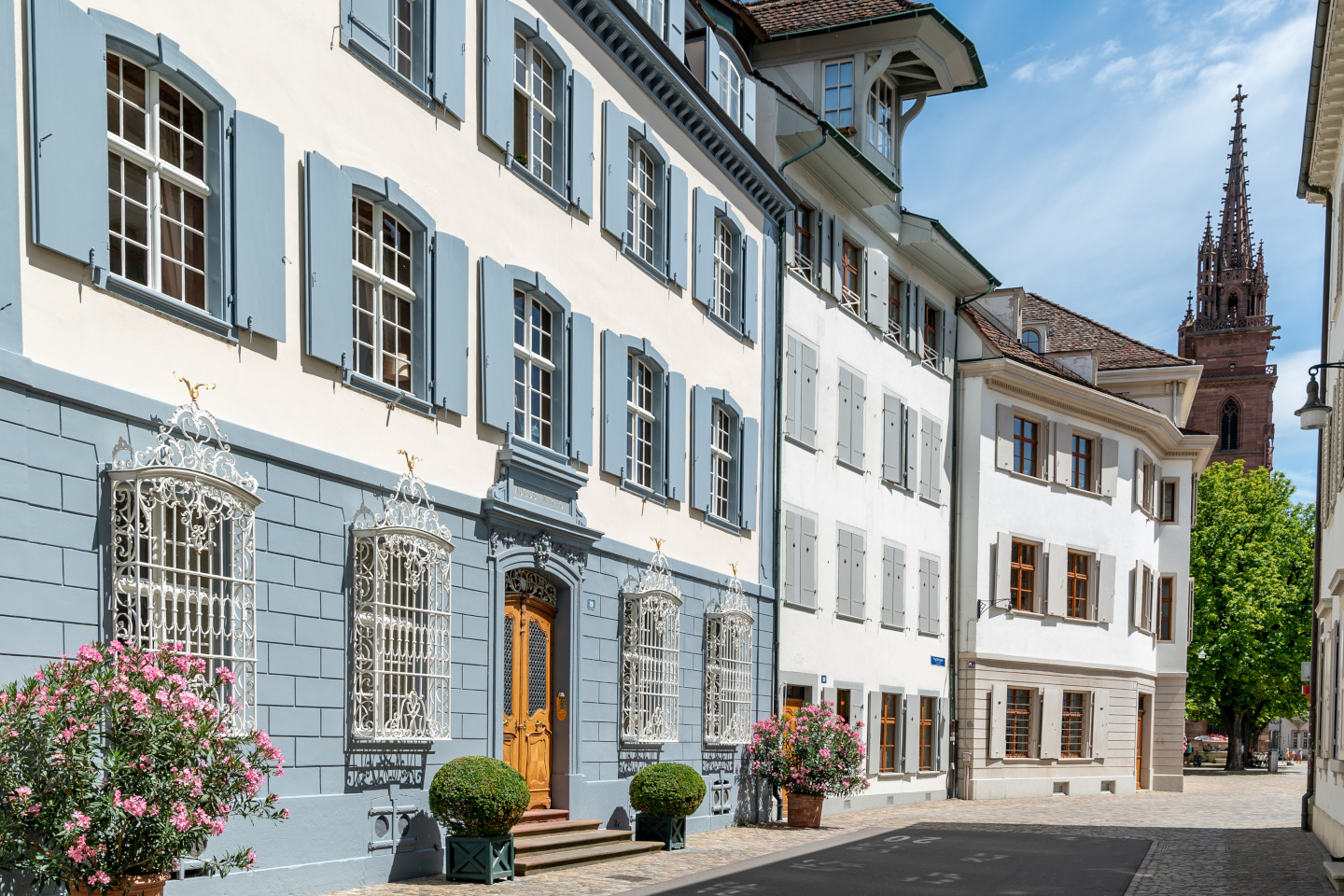 view of the historic old city center in downtown Basel iStock 1256710365