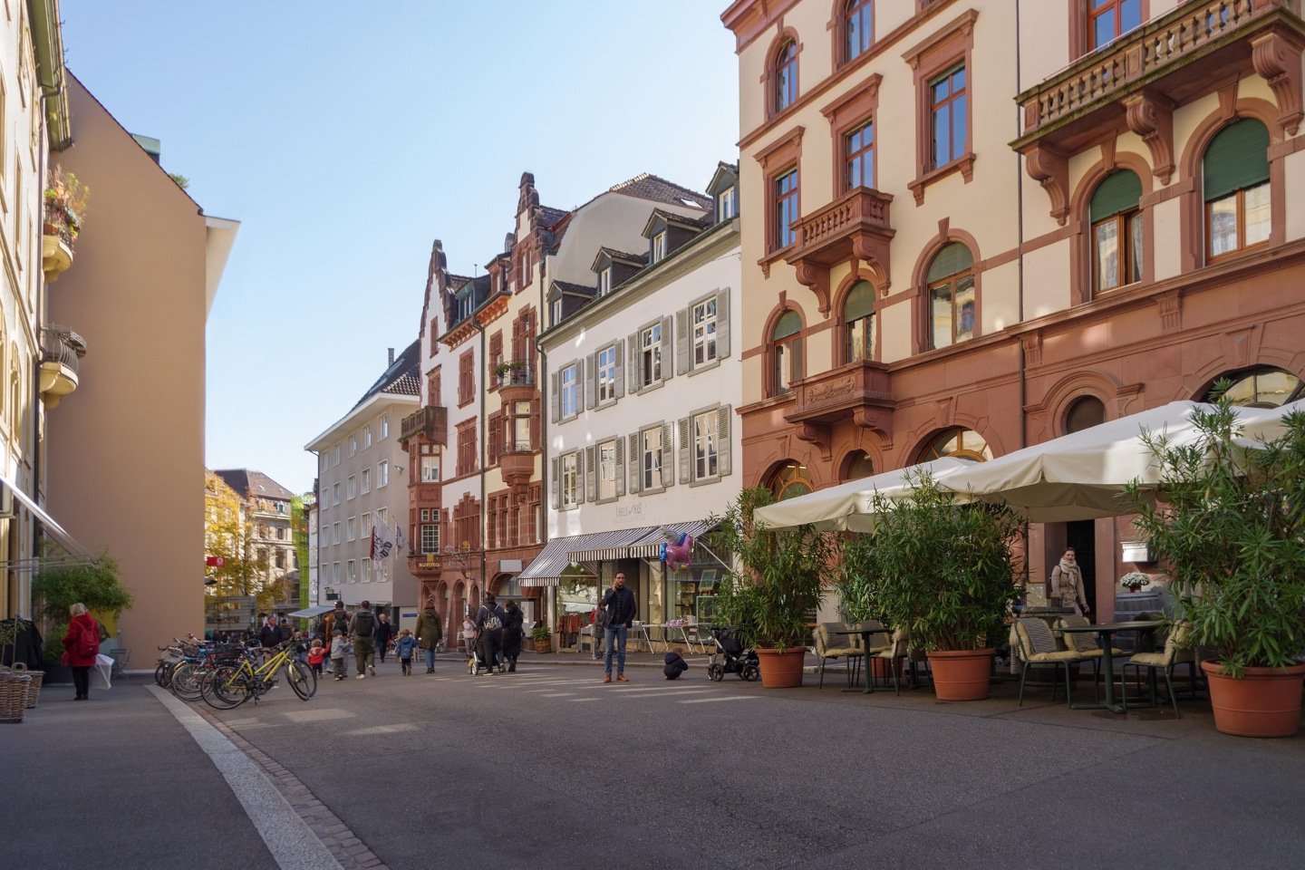 Street view in the center of old town Basel, Switzerland iStock 1407319956