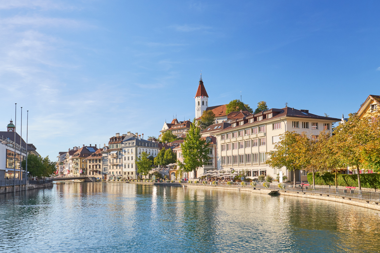 Sunny day in the town of Thun in Switzerland. iStock 1440312281 9